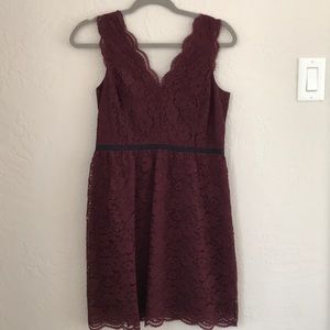 LOFT burgundy lace dress - size 4P